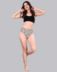 High Waist Full Coverage Printed Stretch Cotton Hipster Panty (Pack of 3) 3HWB-32