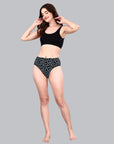 High Waist Full Coverage Printed Stretch Cotton Hipster Panty (Pack of 3) 3HWB-32