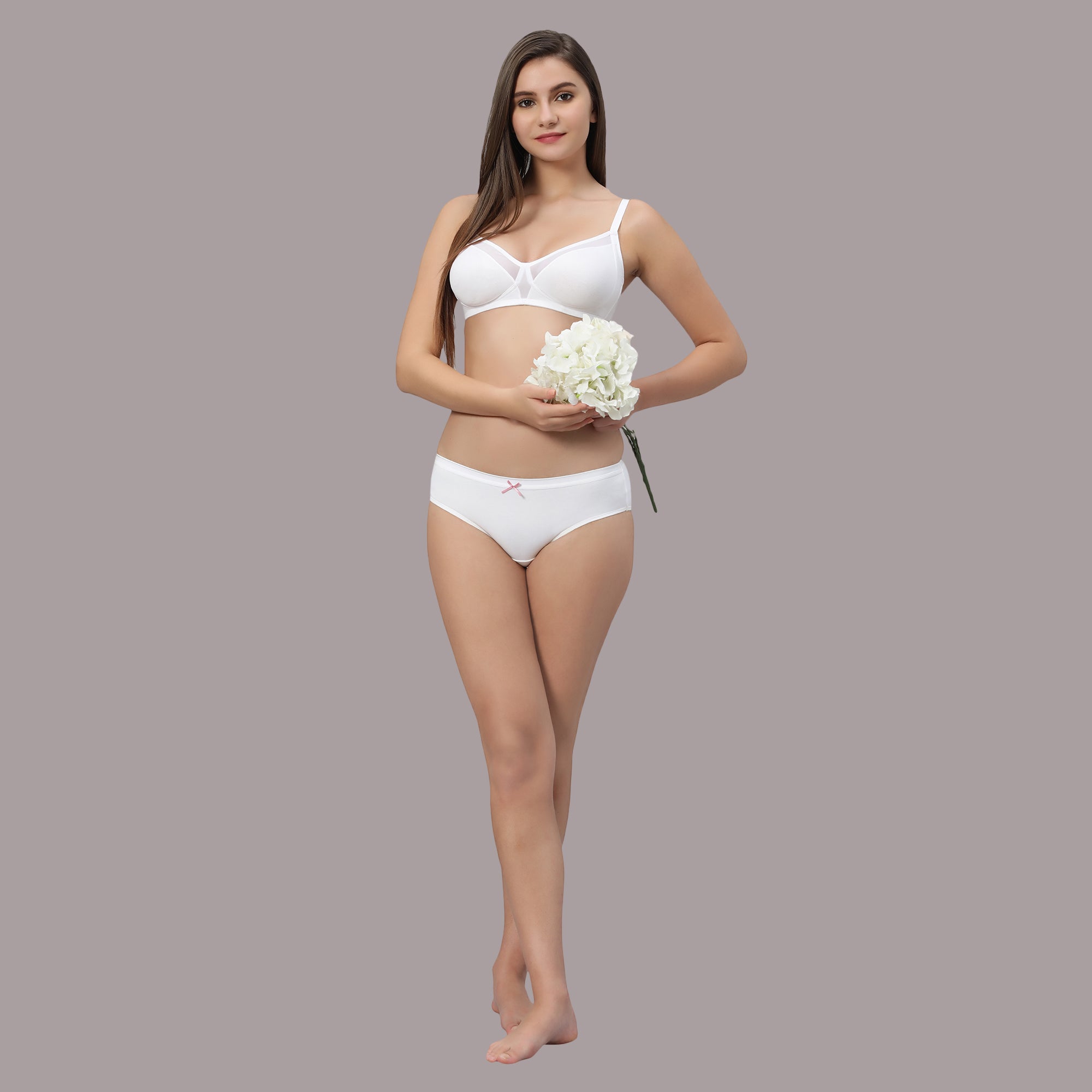 Non Padded Non Wired Medium Coverage Cotton Spandex Bra