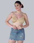 Ultra-Lightly Padded Non Wired Full Coverage Bra with Spacer Cups-CB-143