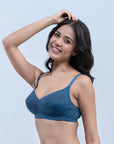 Non Padded Non Wired Full Coverage Lacy T-shirt Bra-FB-710