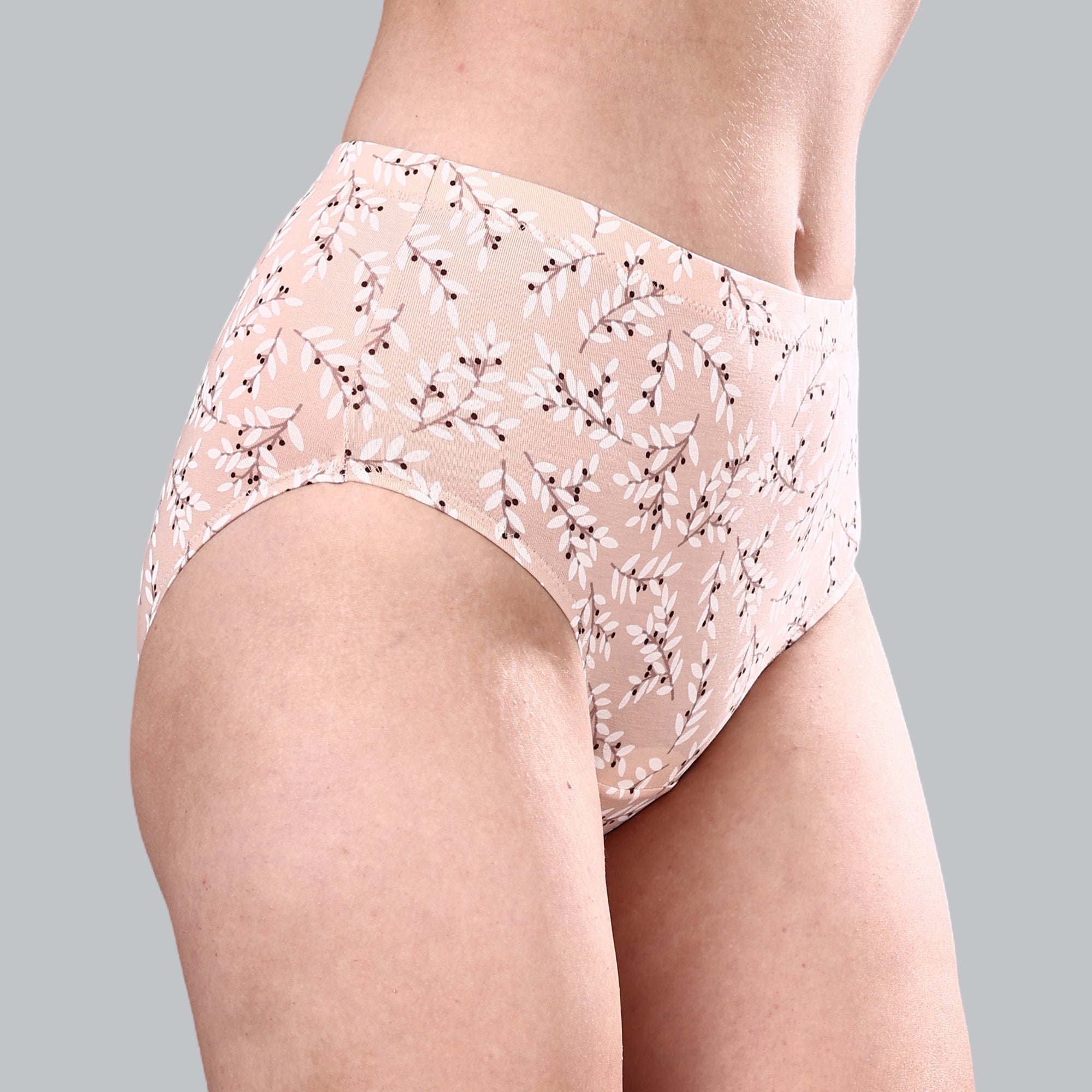 High Waist Full Coverage Printed Stretch Cotton Hipster Panty (Pack of 3) 3HWB-32