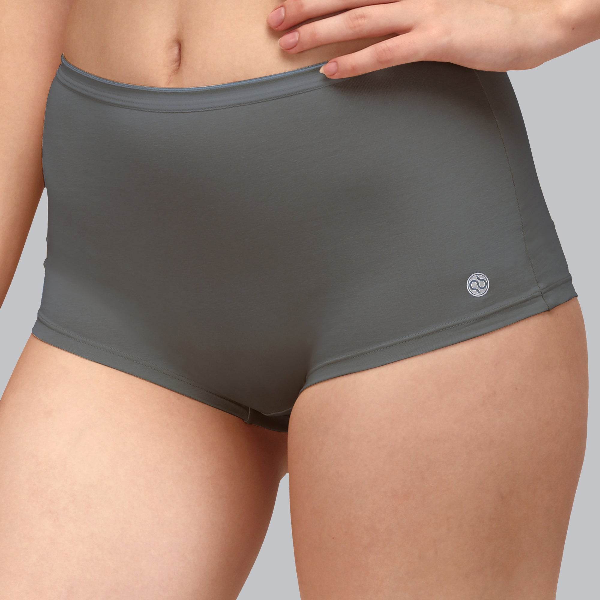 SOIE Woman - High Rise Full Coverage Cotton Spandex Boyshorts (Pack of 2) - Panty -for Women