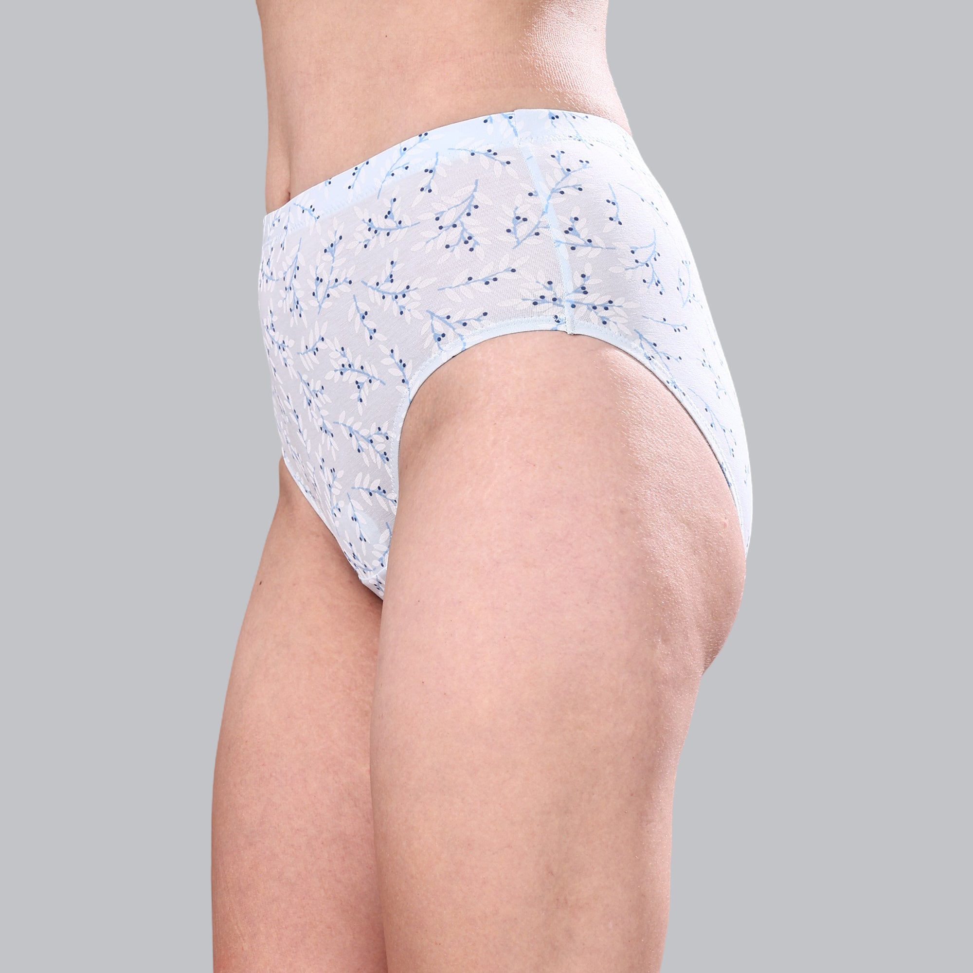 High Waist Full Coverage Printed Stretch Cotton Hipster Panty (Pack of 3) 3HWB-32