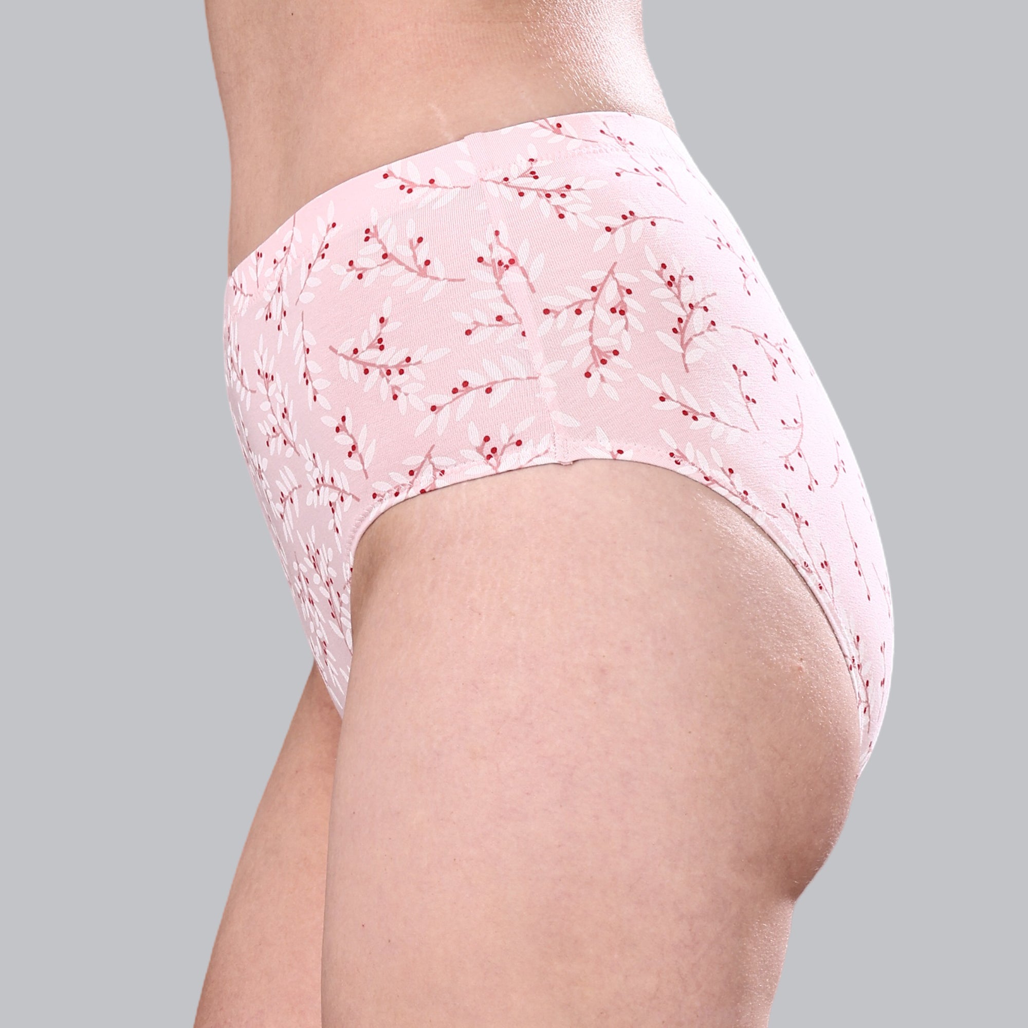 High Waist Full Coverage Printed Stretch Cotton Hipster Panty (Pack of 3) 3HWB-32