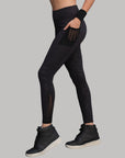 High-Waist Ankle-Length Comprassion Quick Dry Embossed Sports Leggings-At-13