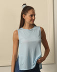 Boat Neck Coverup Tee with Side Slit-AT-19