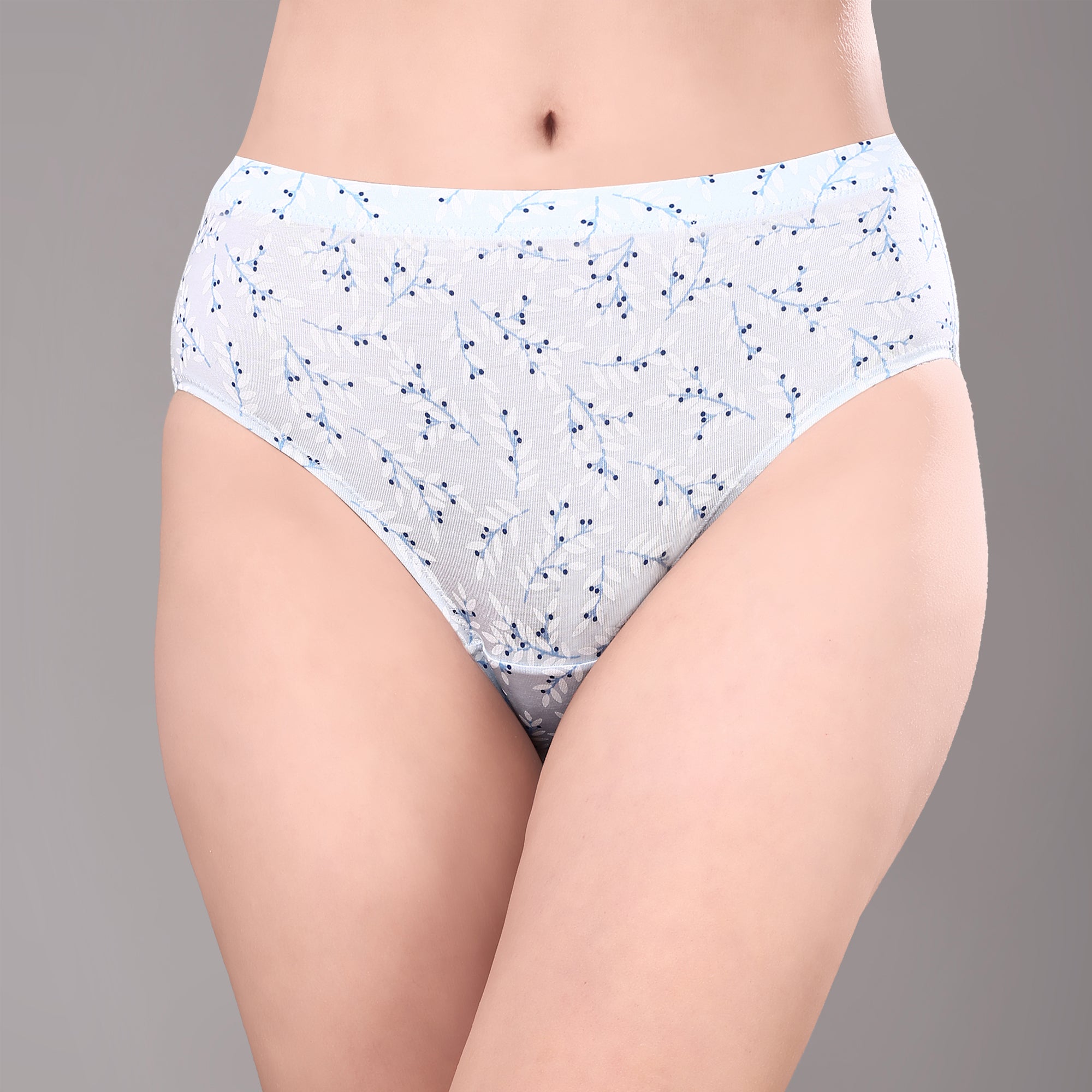 High Rise Full Coverage Printed Stretch Cotton Hipster Panty (Pack of 3) - 3FCB-30