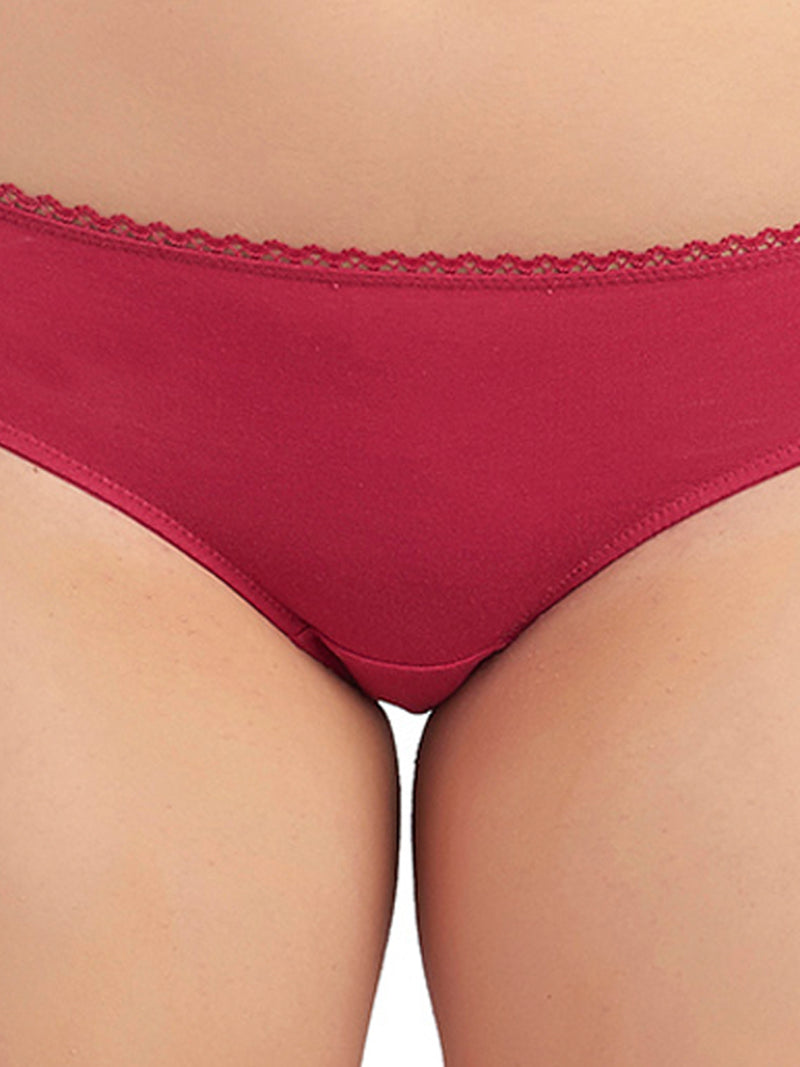 Solid Cotton Spandex Bikini Style panty-CP-1314