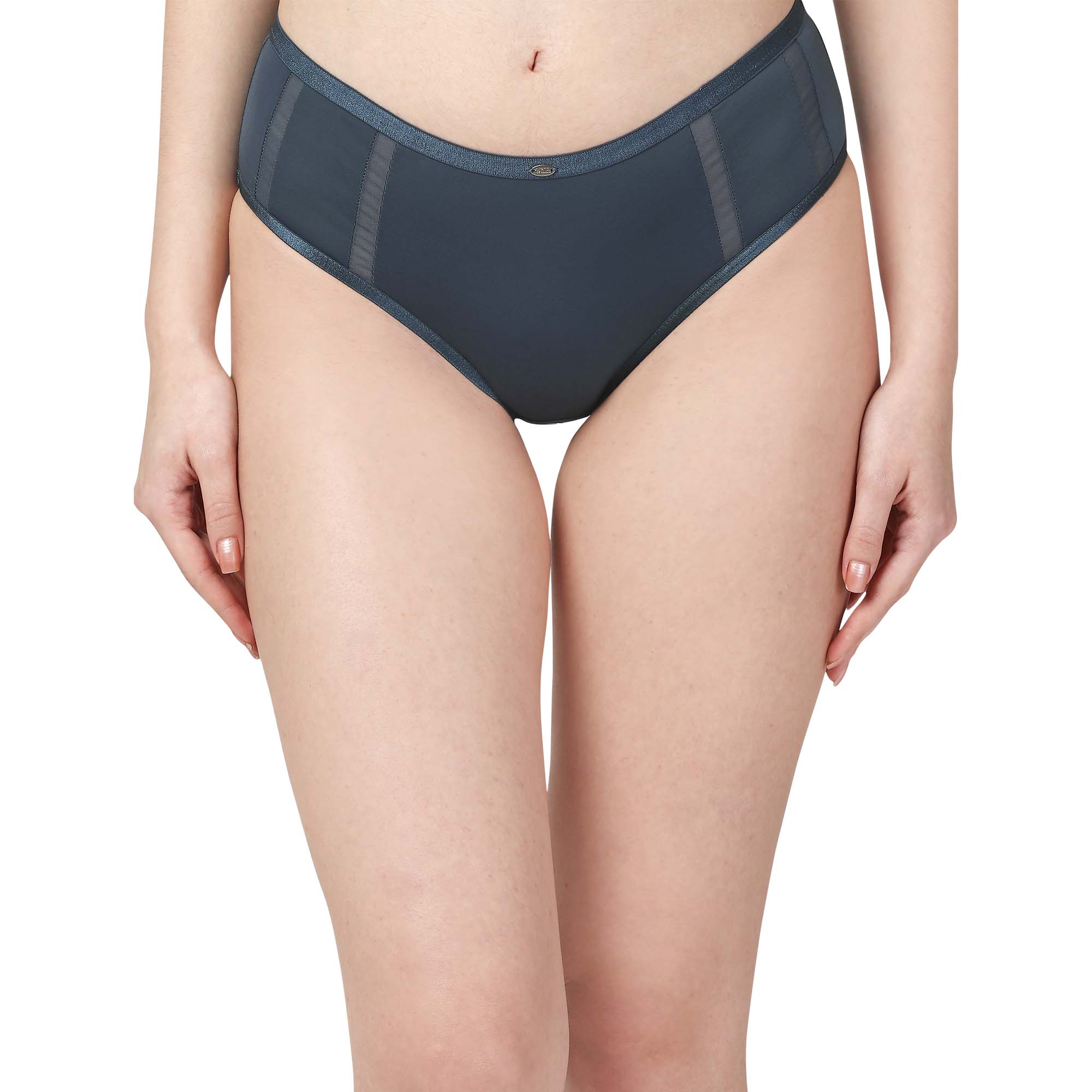 High Waist Full Coverage Mesh Panelled Brief-COMBO CP-1328