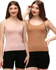 Cotton Spandex Camisole with Lace Detailing (Pack of 2) SC-9