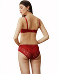 Semi/ Medium Coverage Wired Demi Cup Lace Bra with Brief- SET FB- 546-1544