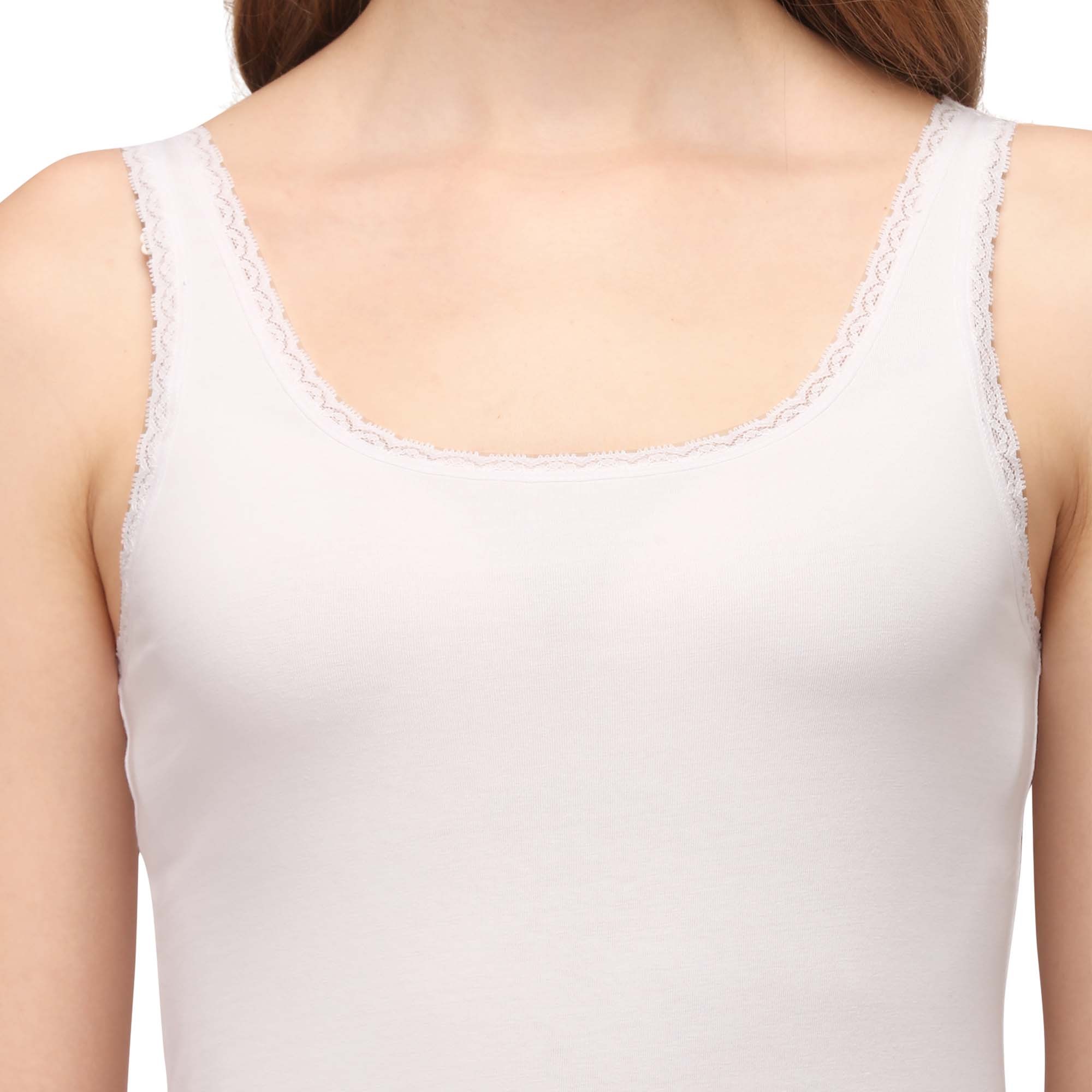 Cotton spandex Camisole with Lace Detailing-SC-10