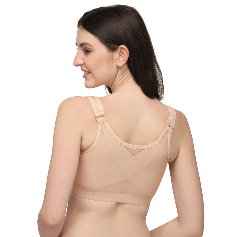 Buy Comfort Choice Women's Plus Size Front-Close Cotton Wireless Posture  Bra - 48 DDD, Nude Online at desertcartINDIA