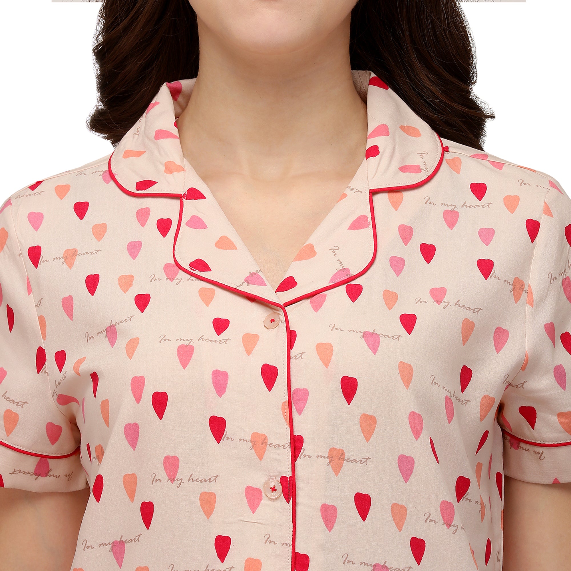 Half sleeve printed sleepshirt NT-127