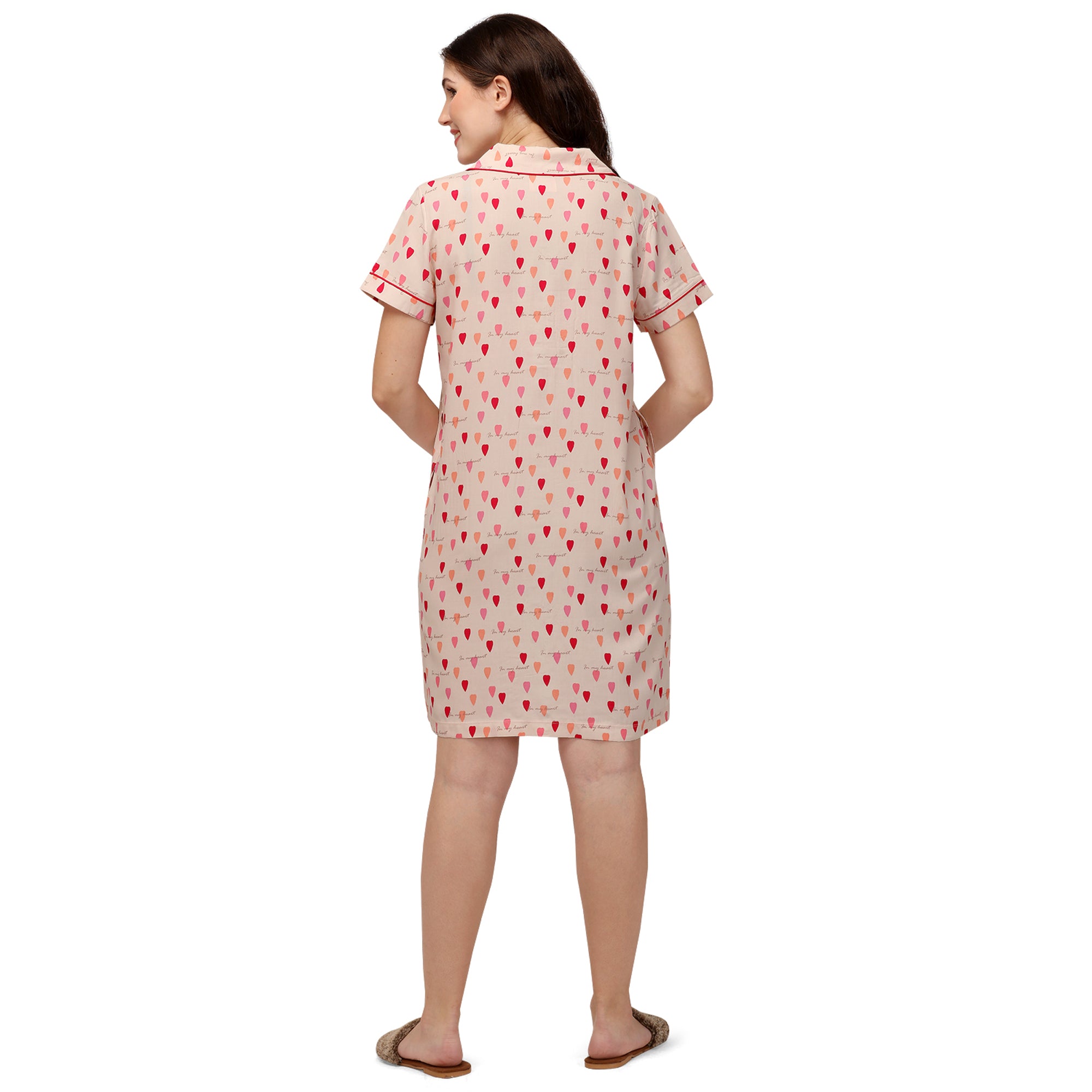 Half sleeve printed sleepshirt NT-127