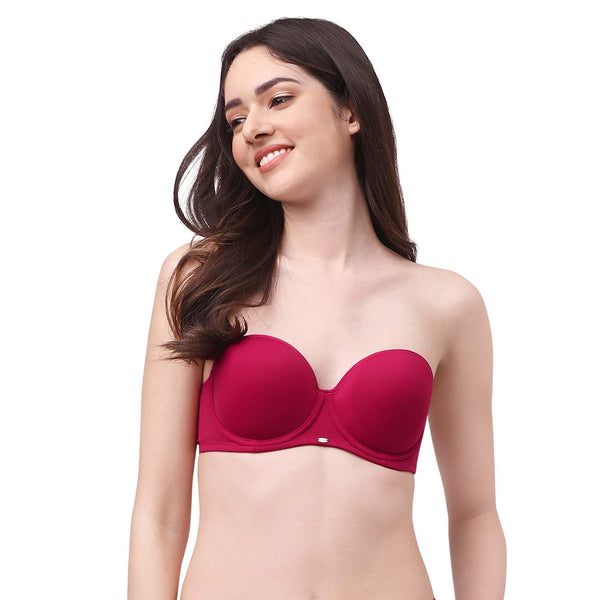 Medium Coverage Padded Wired Multiway Strapless Bra with