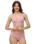 Full coverage Padded Non Wired Seamless Bra with Medium Coverage Brief SET 129-1130