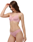 Full coverage Padded Non Wired Seamless Bra with Medium Coverage Brief SET 129-1130