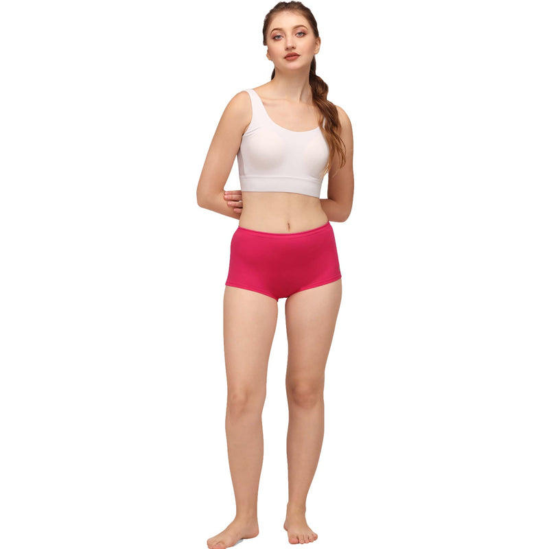 High Rise Full Coverage Cotton Spandex Boyshorts (Pack of 2)