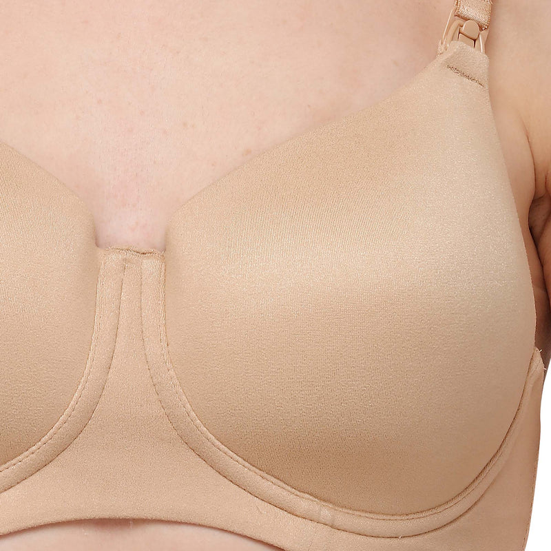 Post-Surgery Bra for Women with Sagging Breasts No Padded Cotton Brasieres  Front Closure Nursing Bras Breathable (Color : Skin, Size : 38/85(BC))