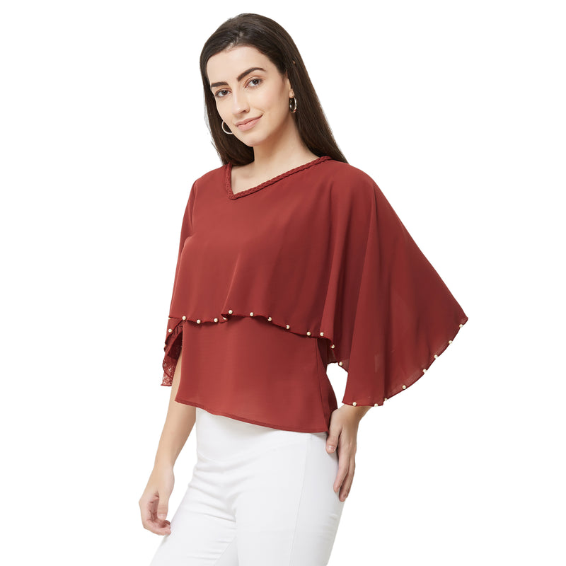 SOIE Women's Layered Embellished Top