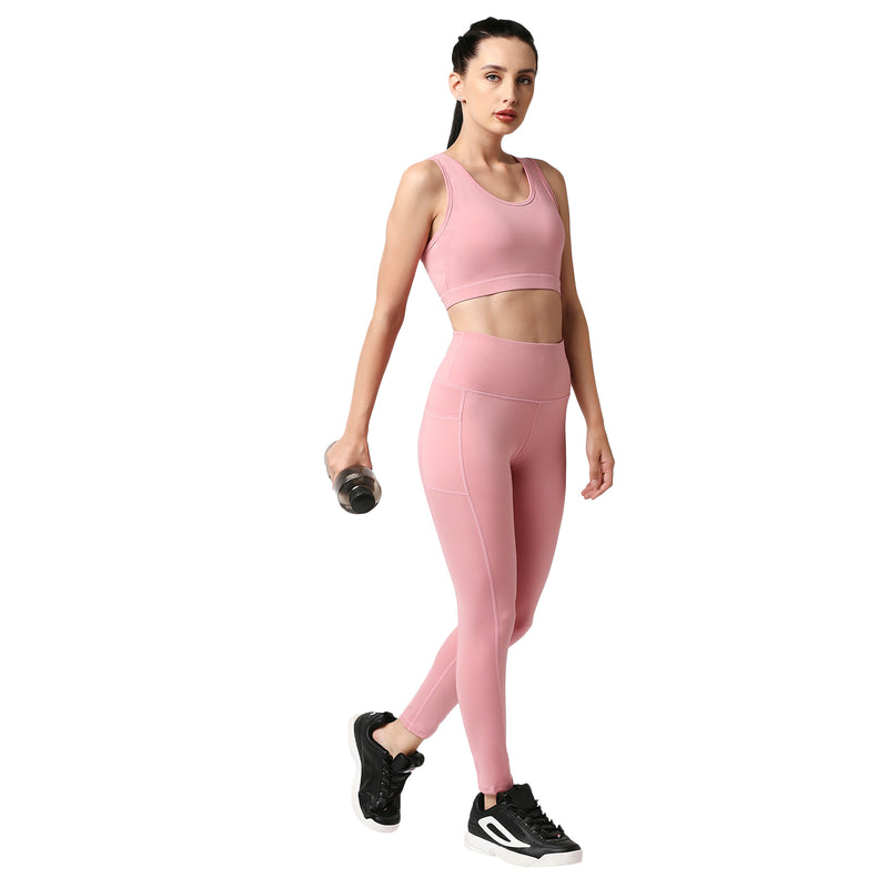 Pink Textured Tie Dye High Waist Gym Leggings | justyouroutfit