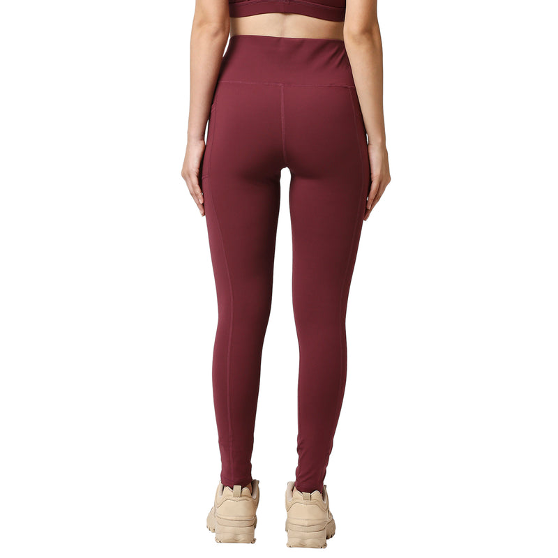 Buy Soie High Rise Moisture Wicking Leggings with Pockets - Shadow