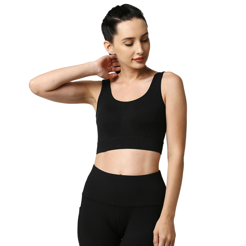 Buy ALIVE Cotton with Lycra Non-Padded and Non-Wired Seamed Sports