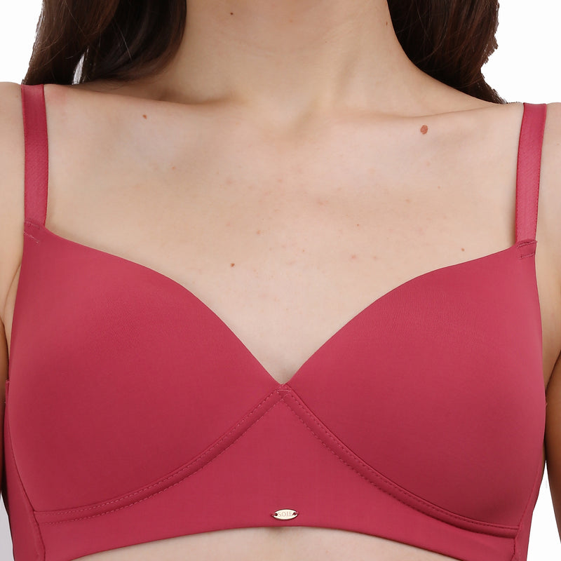 Buy SOIE Full Coverage Padded Wired T-shirt Bra with Mesh  Detailing-Brown-38C Online at Best Prices in India - JioMart.
