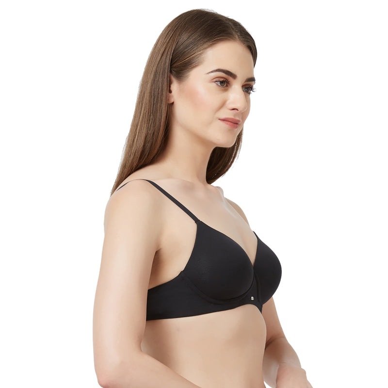 CB-125 SEMI/MEDIUM COVERAGE PADDED NON-WIRED T-SHIRT BRA WITH DETACHABLE  STRAPS