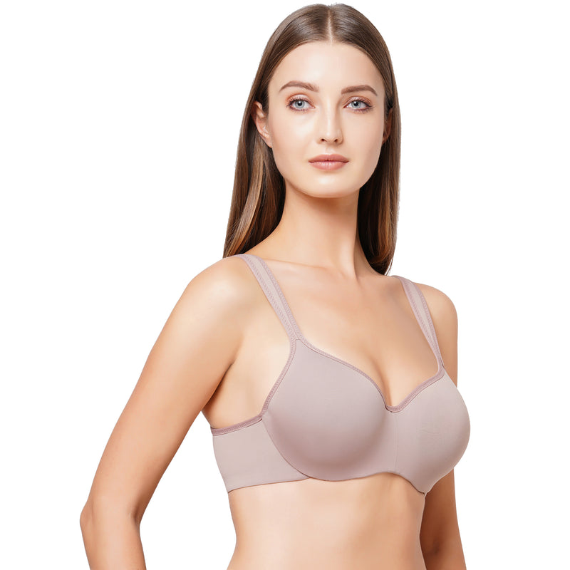 Buy SOIE Full Coverage Padded Non Wired Bra with Mid Rise Brief (Set of 2)  online