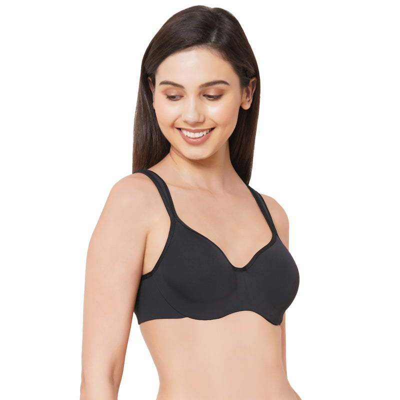 Full coverage Sweetheart neckline padded wired Bra-CB-130-Black & Teal –  SOIE Woman