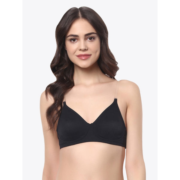 Soie Micro Modal Stretch Lacy Bandeau Bra with Removable Pads and Detachable Straps(M) by Myntra