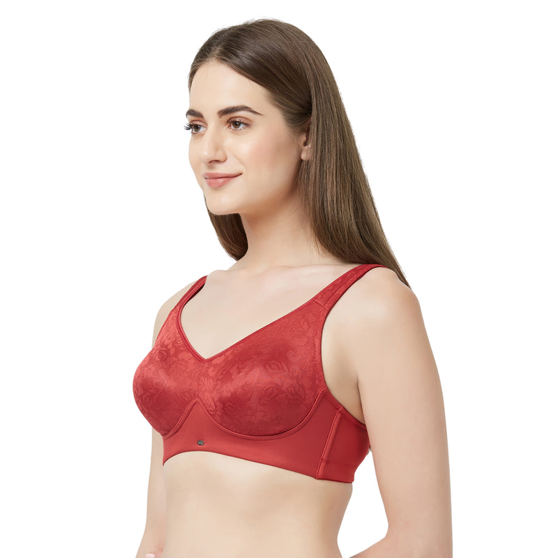 Buy Camaleon Zuli 32C Cotton C Cup Non-Padded Full coverage Back Closure  Wirefree Adjustable Strap with Floral Design Regular Women Bra Combo pack 2  (Red) Online at Best Prices in India 