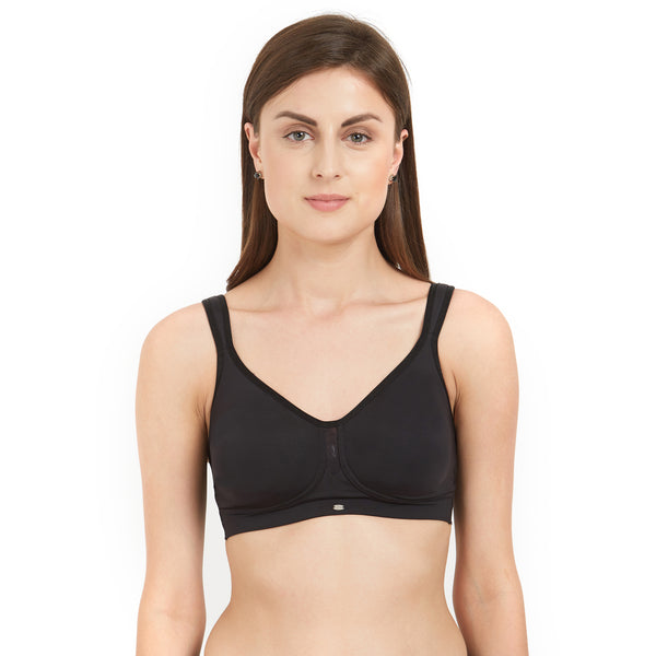 Buy Trylo Just Multi Soft Padded Wired Bra - Black online