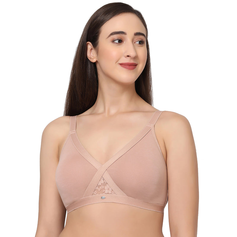 Full coverage cross over non padded non wired bra-CB-405-(Pack of 2)