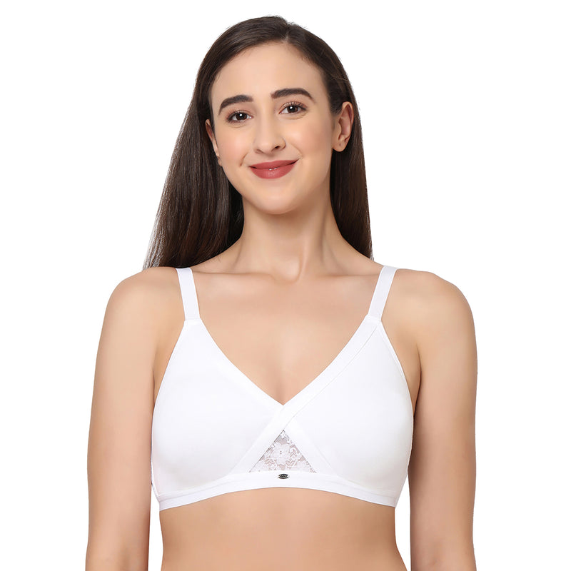 Full coverage cross over non padded non wired bra-CB-405-(Pack of 2)
