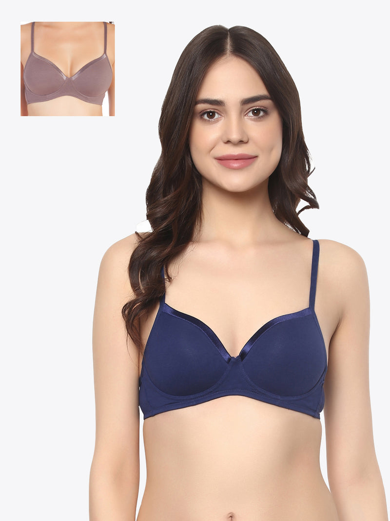 Medium Coverage Padded Non-Wired T-shirt Bra  Pack of 2