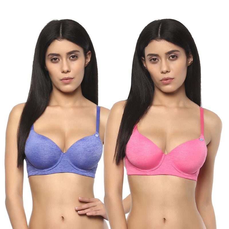 Medium Coverage Padded Wired T-shirt Bra (PACK OF 2) – SOIE Woman