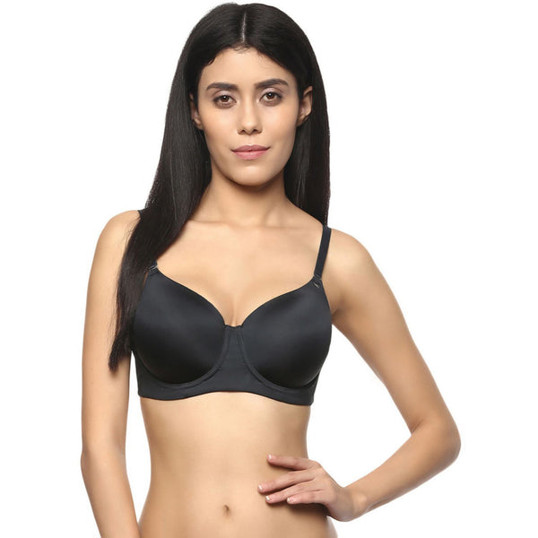 Full Coverage Padded Wired Bra(PACK OF 2)-COMBO CB-121BLACK/GREY
