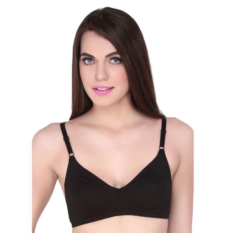 Semi Coverage Encircle Non-Padded Non-Wired Cotton Bra (PACK OF 2
