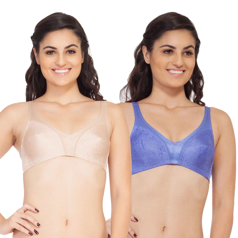 Full Coverage M frame Non-Padded Non-Wired Seamed Bra (PACK OF 2)-COMBO CB-310
