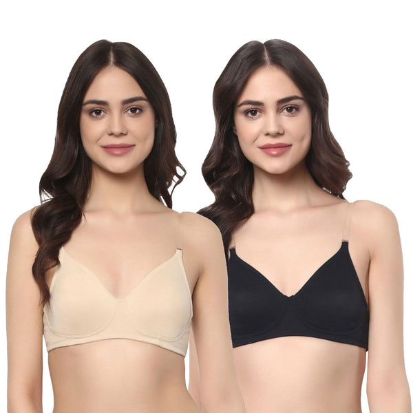 Medium Coverage Non Padded Non Wired Multiway Bra (PACK OF 2)