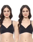 Full Coverage Non padded Non Wired Bra With Detachable Straps (PACK OF 2) CB-323