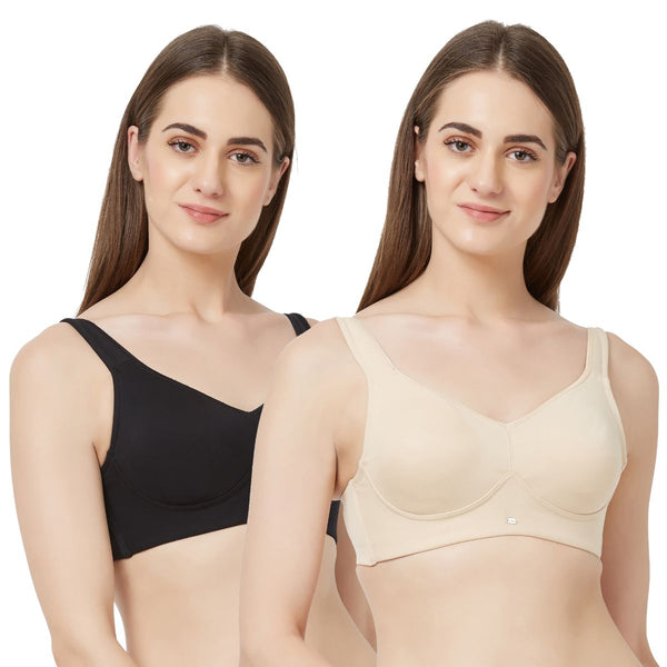 Buy Featherline Women Beige Embroidered Pure Cotton Pack of 3 Minimiser Bra  (44E) Online at Best Prices in India - JioMart.