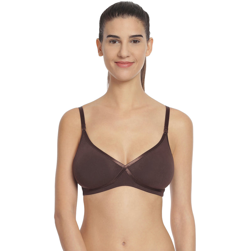 Semi Coverage Non-Padded Non-wired Cross Over Seamless Bra (PACK OF 2)