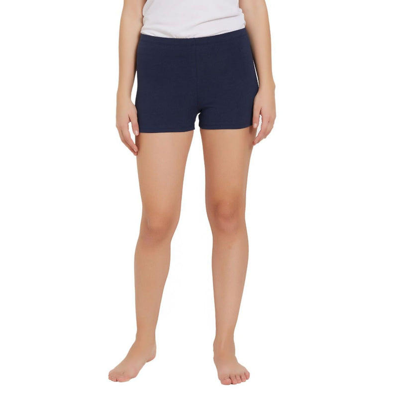 Solid Cotton Spandex Cycling Shorts-CS-2 (PACK of 2)