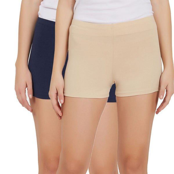 Buy SOIE Mid Rise Soft Polyamide Spandex Knee Length Cycling shorts-Nude  Online