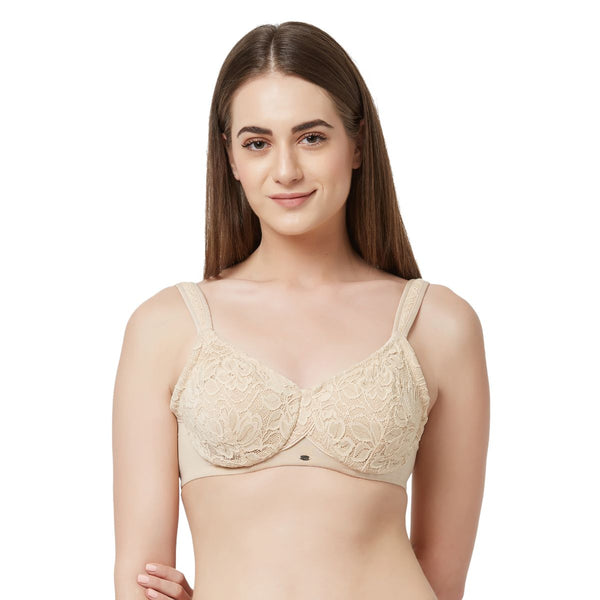 Full Coverage Non-Padded Wired Lace Bra (Pack Of 2)